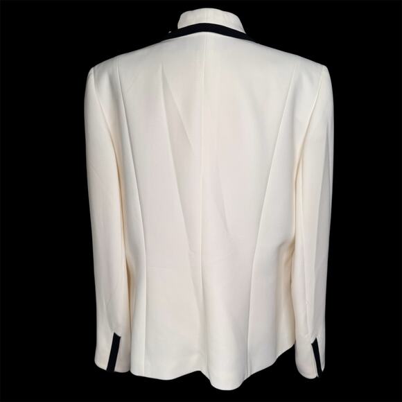 NWT TAHARI ASL Vinny Cloud White Blazer Black Line Academia Career Office sz 18 - Picture 3 of 9